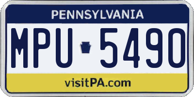 PA license plate MPU5490