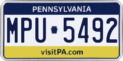 PA license plate MPU5492