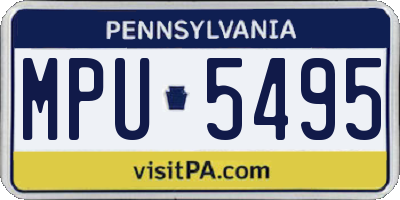 PA license plate MPU5495