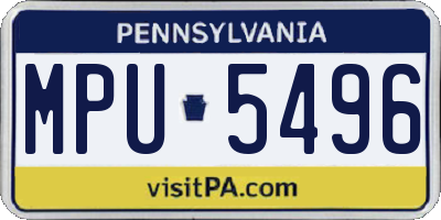 PA license plate MPU5496