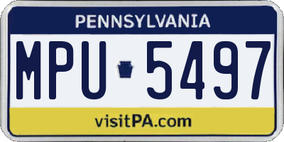 PA license plate MPU5497