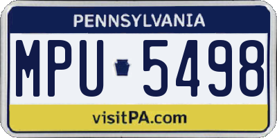 PA license plate MPU5498