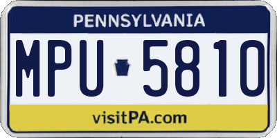 PA license plate MPU5810