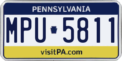 PA license plate MPU5811