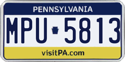 PA license plate MPU5813