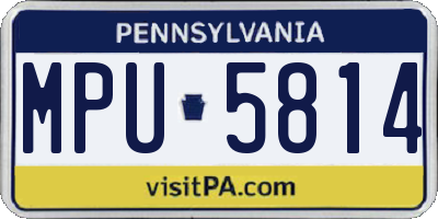PA license plate MPU5814