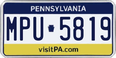 PA license plate MPU5819