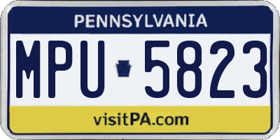 PA license plate MPU5823