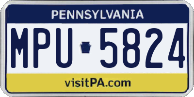 PA license plate MPU5824