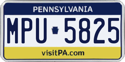PA license plate MPU5825