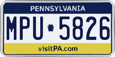 PA license plate MPU5826