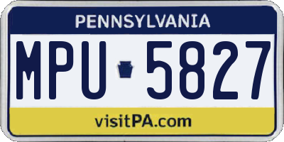 PA license plate MPU5827