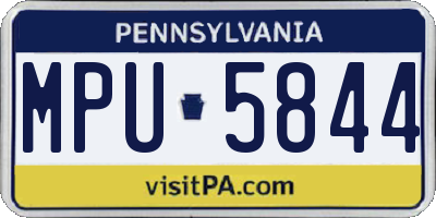 PA license plate MPU5844