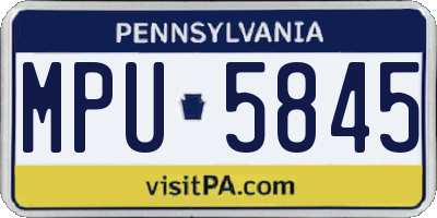 PA license plate MPU5845