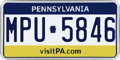 PA license plate MPU5846