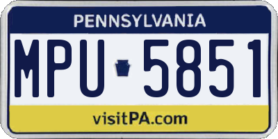 PA license plate MPU5851