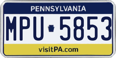 PA license plate MPU5853