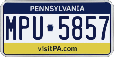 PA license plate MPU5857