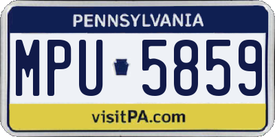 PA license plate MPU5859