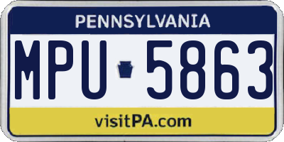 PA license plate MPU5863