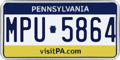 PA license plate MPU5864