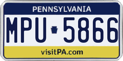 PA license plate MPU5866