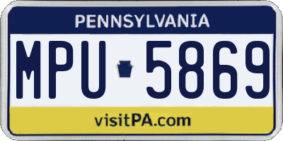 PA license plate MPU5869