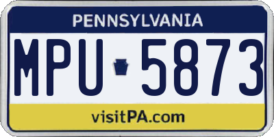 PA license plate MPU5873