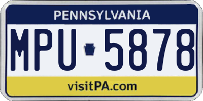 PA license plate MPU5878