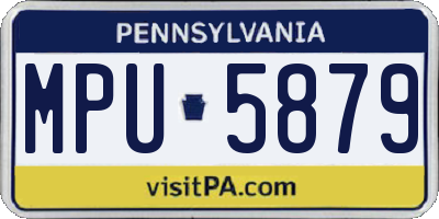 PA license plate MPU5879