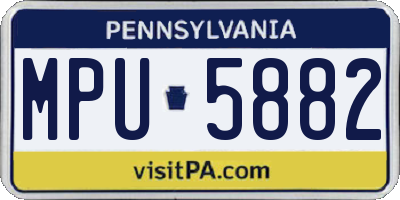 PA license plate MPU5882