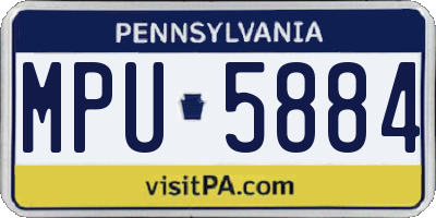 PA license plate MPU5884