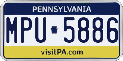 PA license plate MPU5886