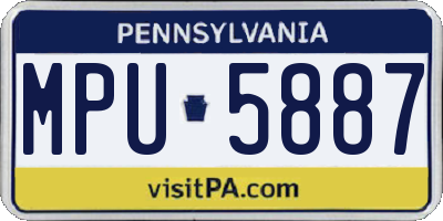 PA license plate MPU5887