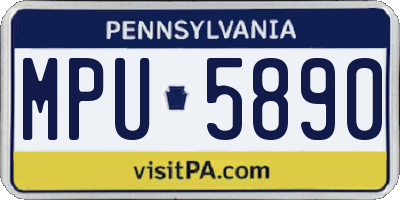 PA license plate MPU5890