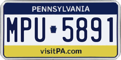 PA license plate MPU5891
