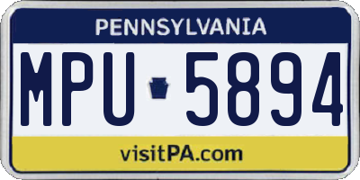 PA license plate MPU5894