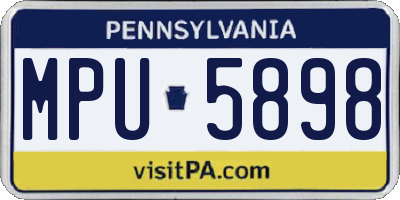 PA license plate MPU5898