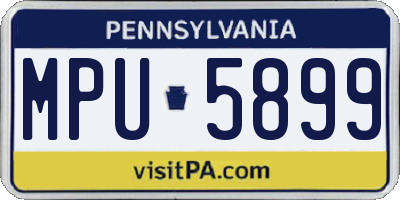 PA license plate MPU5899