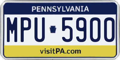 PA license plate MPU5900