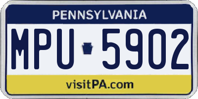 PA license plate MPU5902