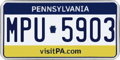 PA license plate MPU5903