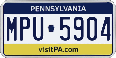PA license plate MPU5904