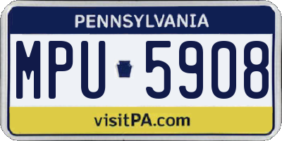 PA license plate MPU5908