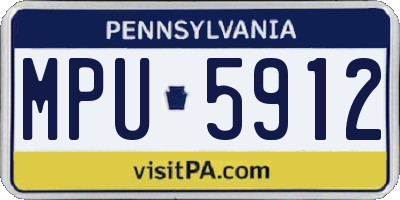 PA license plate MPU5912