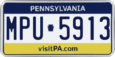 PA license plate MPU5913