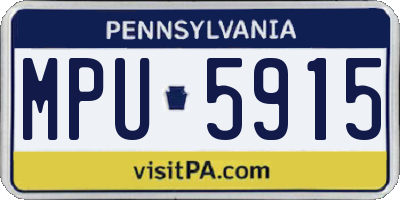 PA license plate MPU5915