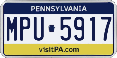 PA license plate MPU5917