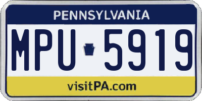 PA license plate MPU5919