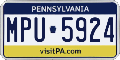PA license plate MPU5924